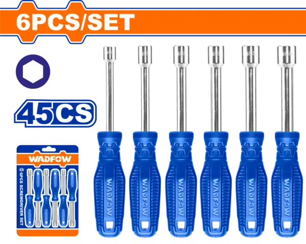 Wadfow 6 Pcs Nut Screwdriver Set [WSS24T6]