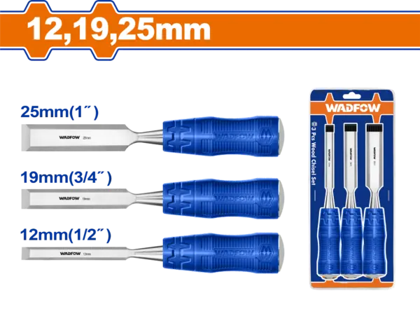 Wadfow 3 Pcs Wood Chisel Set [WWC2203]