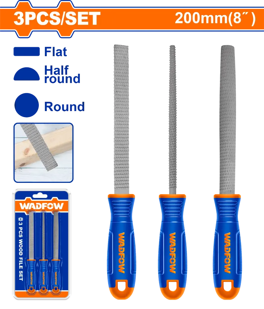 Wadfow 3 Pcs Wood File Set [WSF1403]