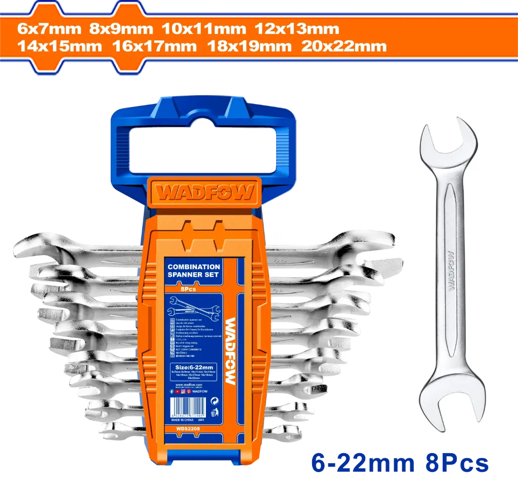 Wadfow Double Open End Spanner Set [WDS2208]