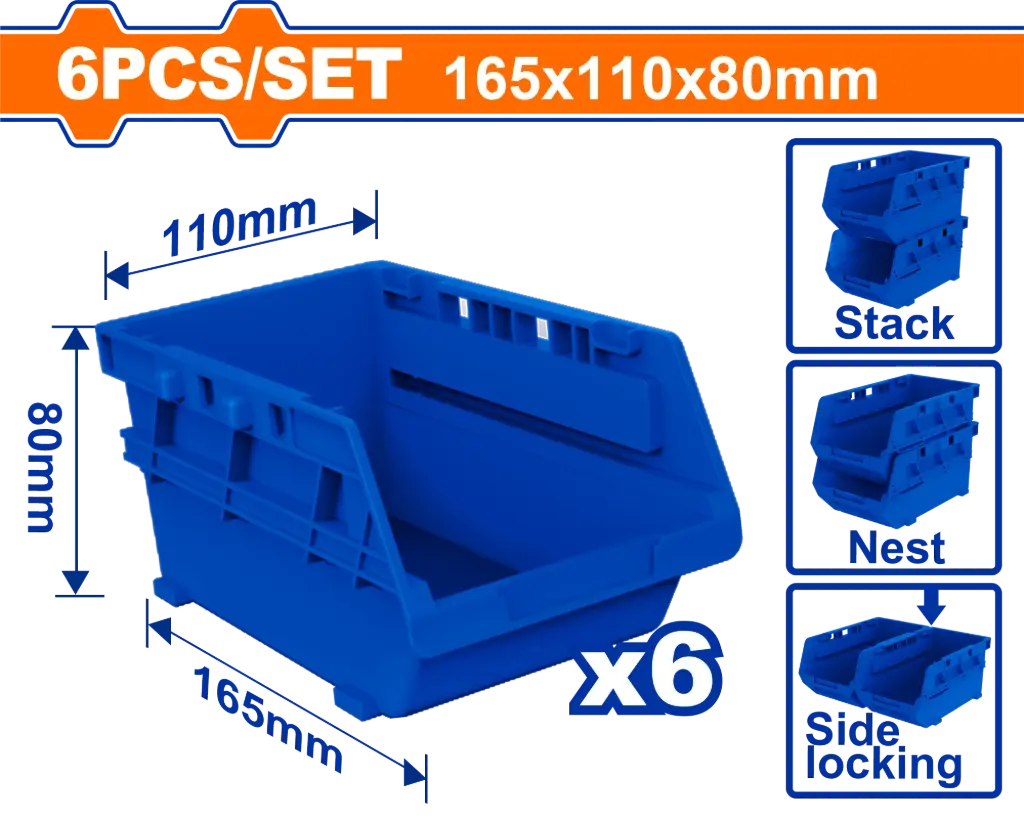 Wadfow 6 Pcs Storage Bins Set [WTB8336]