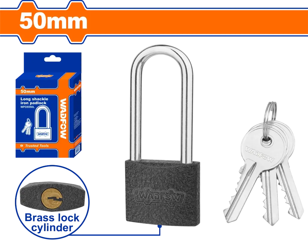 Wadfow Long Shackle Iron Padlock [WPD5550L]
