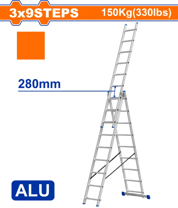 Wadfow 3 Section Extension Ladder [WLD6H39]