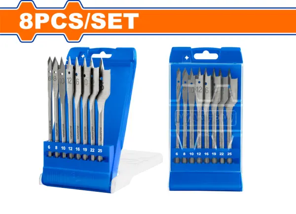 Wadfow 8 Pcs Flat Wood Drill Bits Set [WWF6B08]