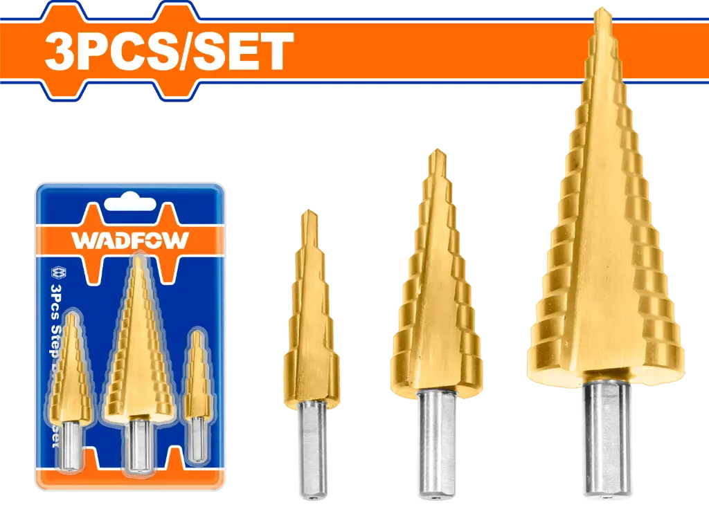 Wadfow 3 Pcs Step Drill Bit Set [WJD3401]