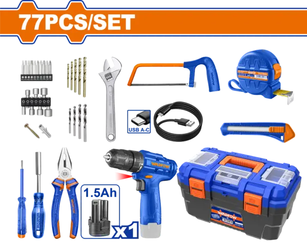 Wadfow 77Pcs Tools Set [WDT1B77]