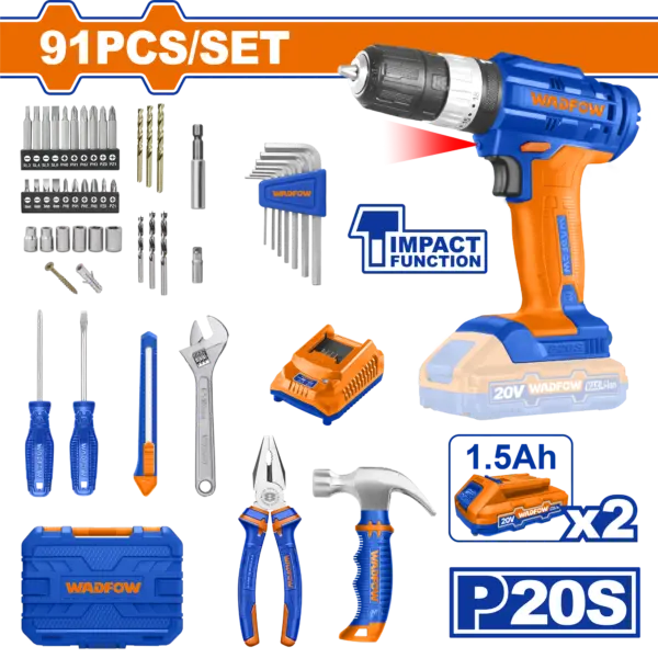 Wadfow 91 Pcs Tools Set [WDT1B90]