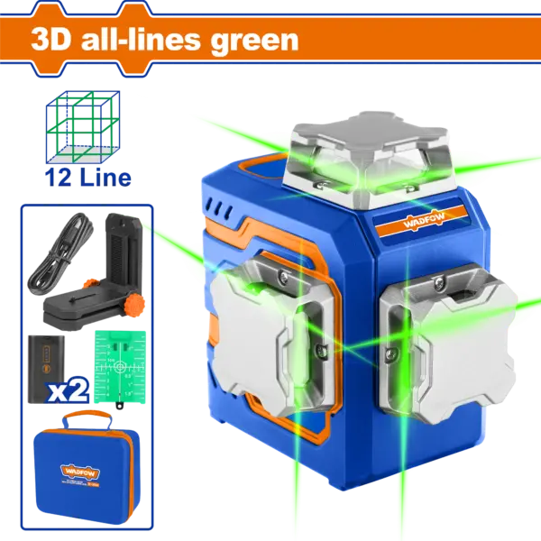Wadfow 3D Green Beam Self-Leveling Laser Level [WLE2M12]