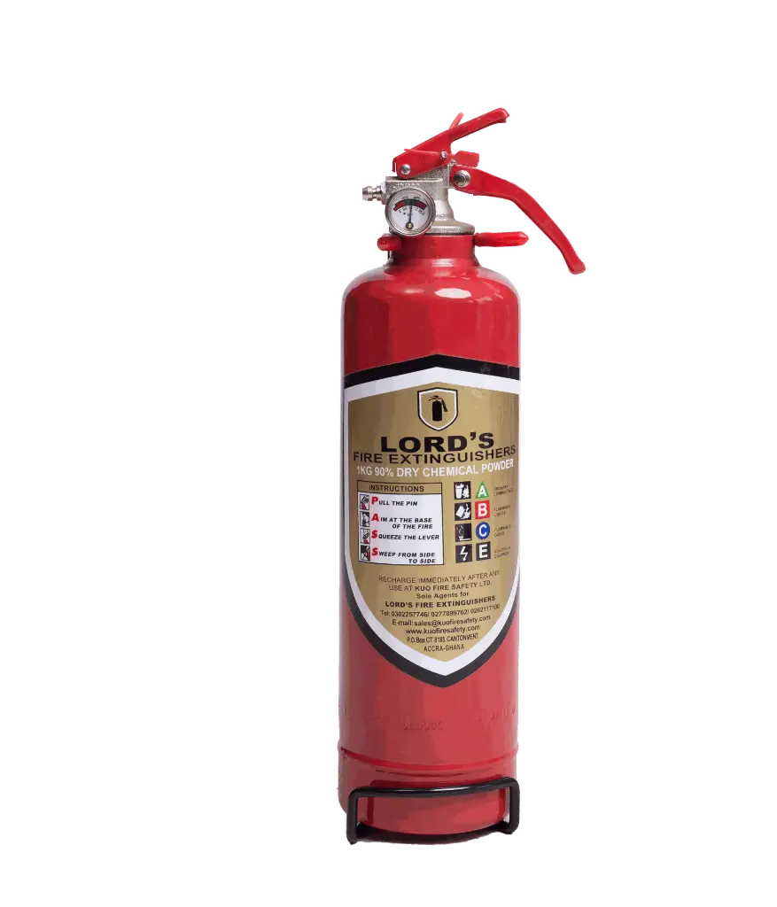Lords 90% Dry Powder Fire Extinguisher 1Kg ( EN3-BSI EN615 Approved ISO 9001 Certified )