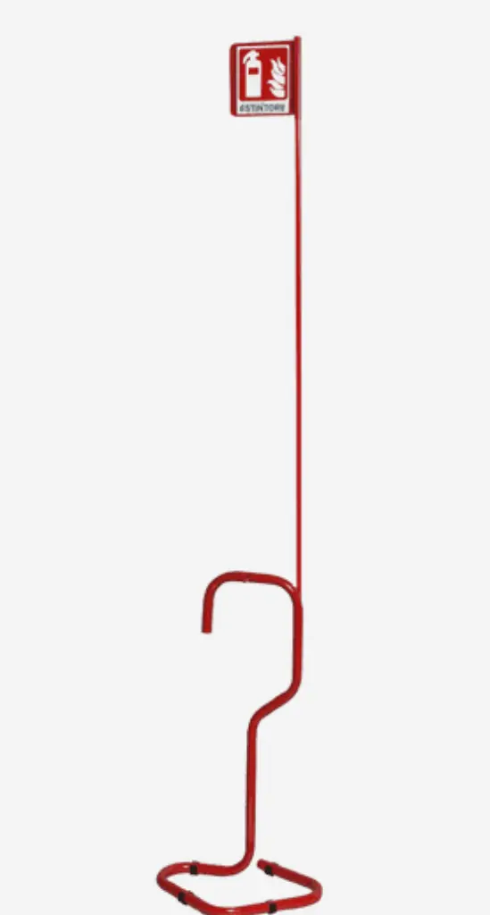 Single Stand For Portable Fire Extinguisher C/W Pole And Extinguisher Sign