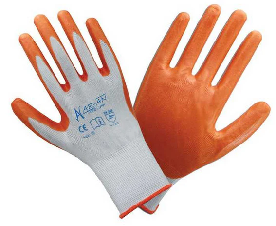 Aran Safety Gloves E10 Orange Palm Coated