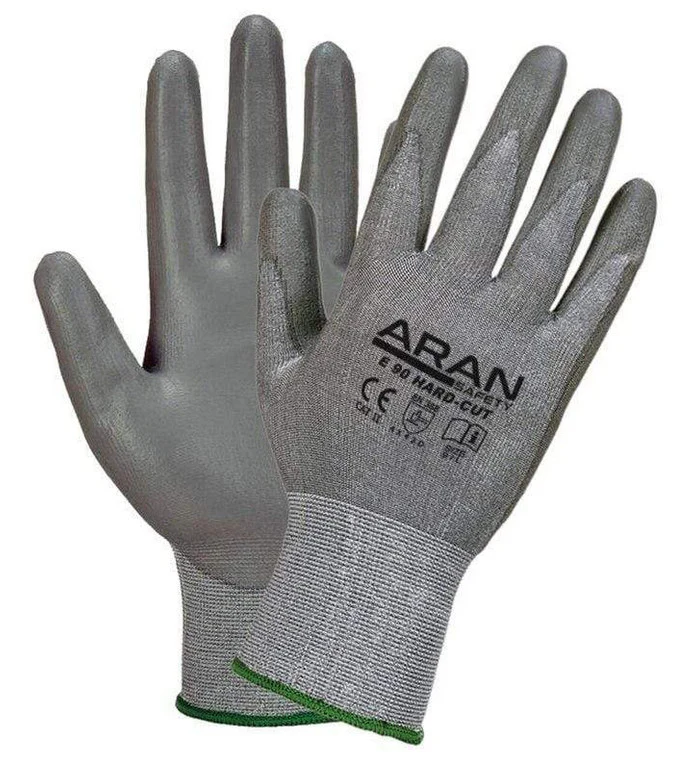 Aran Safety Gloves E90 Grey Pu Palm Coated (10)