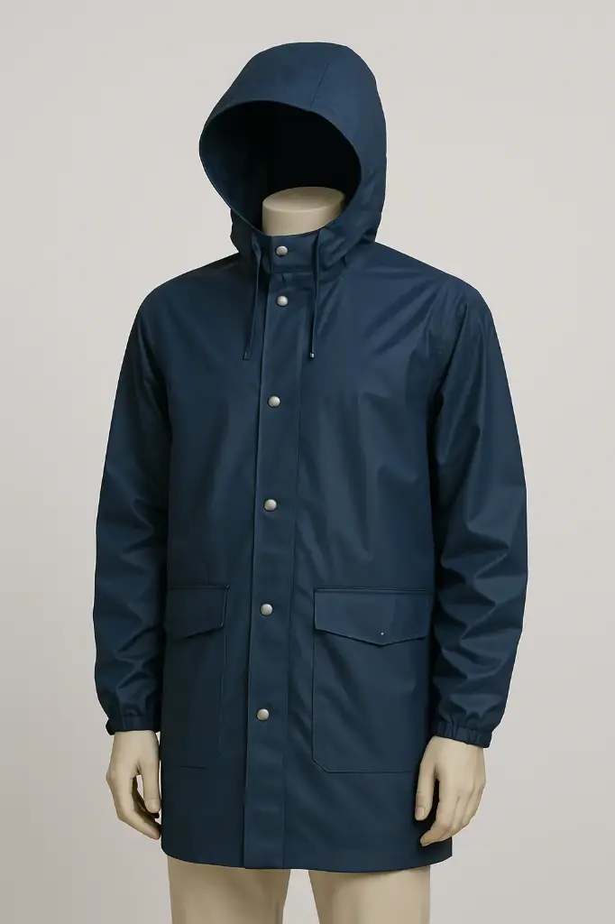 Raincoat With Hood Navy Blue Xxl