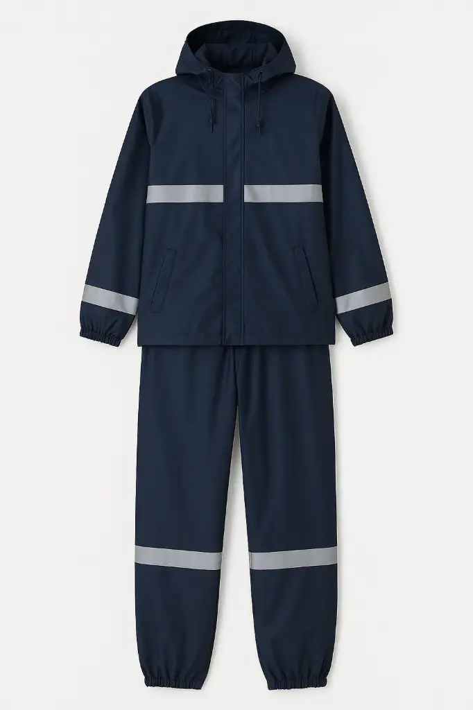 Rainsuit Navy Blue With Reflectors(Up And Down) Xl