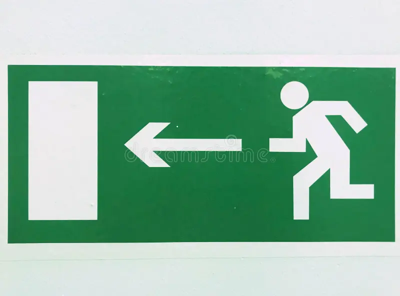 Exit Sign Left And Right (Exit Sign Man Running Left Rectangular)