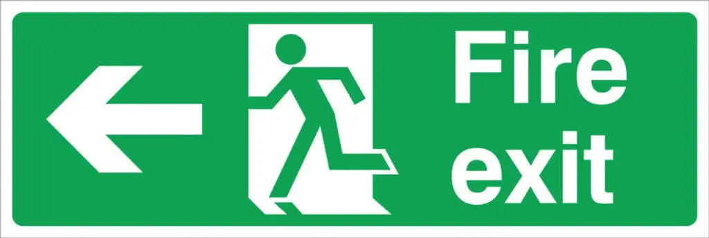 Fire Exit Sign Man Running Left Rectangular