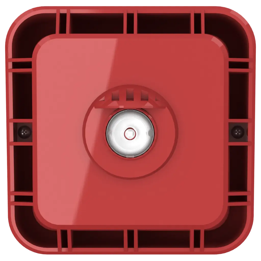 Zeta Conventional Xtratone Sounder Beacon, Red Plastic, White Flash [42-608 ZXTB/R]