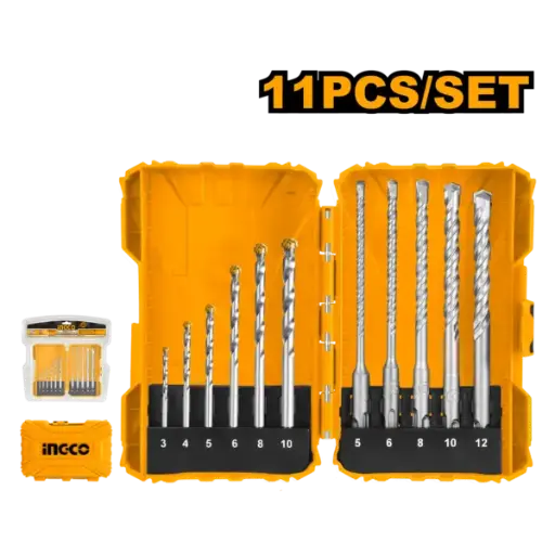 [AKDL31101] Ingco 11Pcs Masonry And Hammer Drill Bits Set - P6C12 [AKDL31101]