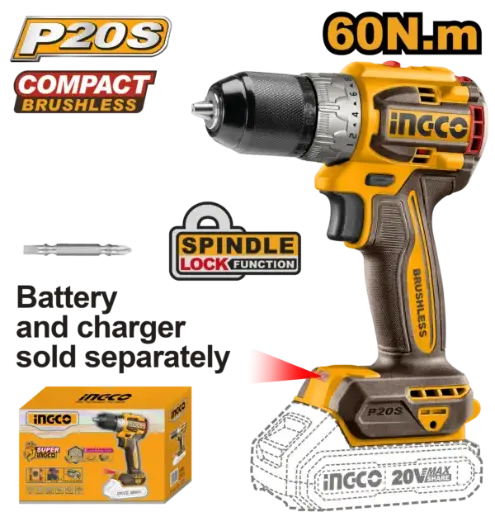 [CDLI206021] Ingco Compact Brushless Cordless Drill [CDLI206021]