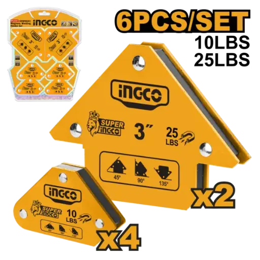 [AMWH6001] Ingco 6 Pcs Magnetic Welding Holder Set [AMWH6001]