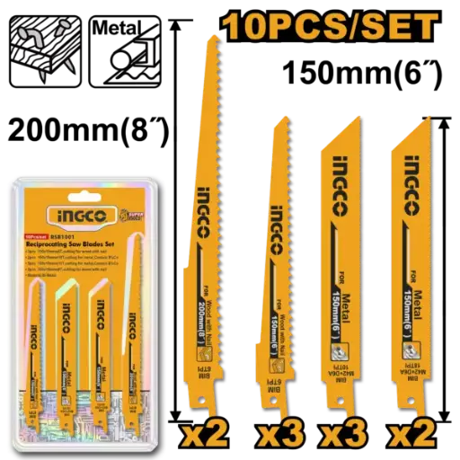 [RSB1001] Ingco Reciprocating Saw Blades Set [RSB1001]