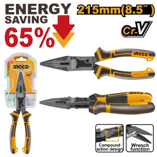 [HCLNP58200] Ingco Compound Action Long Nose Pliers [HCLNP58200]