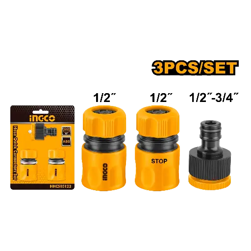[HHCS03122] Ingco 3 Pcs Hose Quick Connectors Set [HHCS03122]