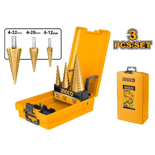 [AKSDS0301] Ingco 3 Pcs Step Drill Bit Set - C20 [AKSDS0301]