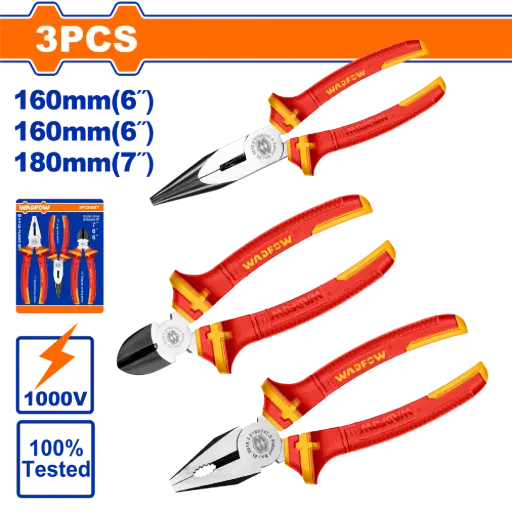 [WPS0633] Wadfow 3 Pcs Insulated Pliers Set [WPS0633]
