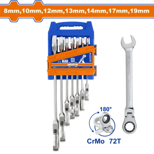 [WSP5207] Wadfow 7 Pcs Flexible Ratchet Spanner Set [WSP5207]