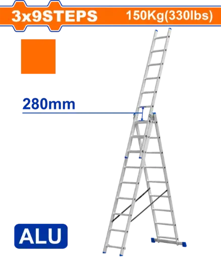 [WLD6H39] Wadfow 3 Section Extension Ladder [WLD6H39]