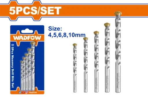 [WMJ2K01] Wadfow 5 Pcs Masonry Drill Bits Set [WMJ2K01]