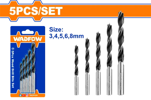[WSJ3K01] Wadfow 5Pcs Wood Drill Bits Set [WSJ3K01]
