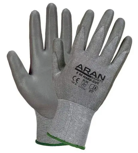 [SAF-07134] Aran Safety Gloves E90 Grey Pu Palm Coated (10)