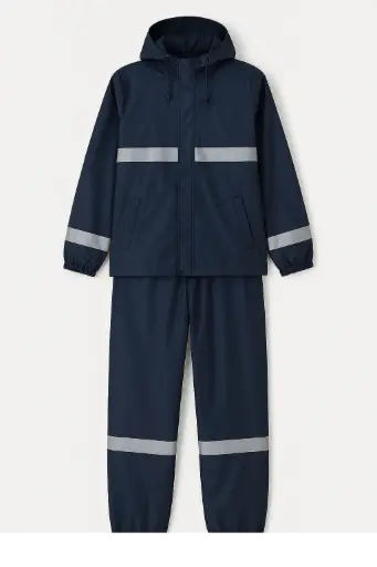 [SAF-07150] Rainsuit Navy Blue With Reflectors(Up And Down) 2Xl